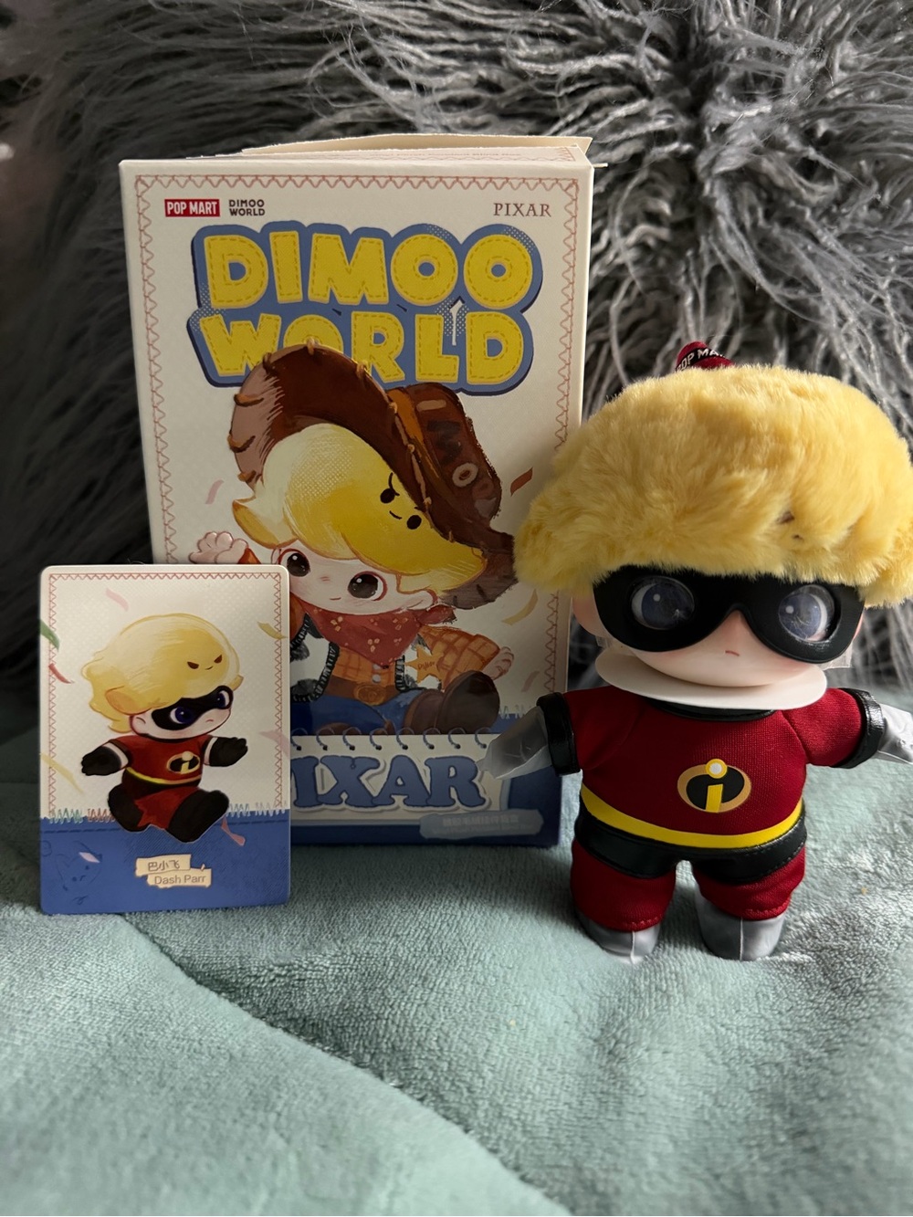 DIMOO WORLD Pixar Dash Plush Doll - Red Costume, Blonde Hair (New Opened Box)